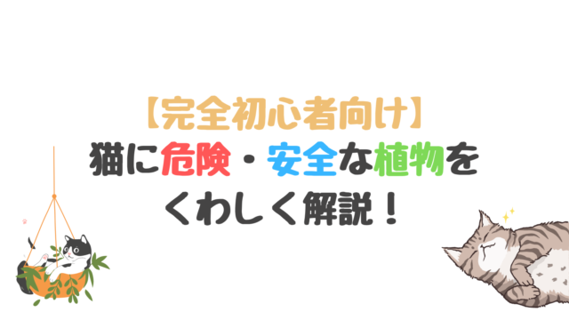 【完全初心者向け】猫に危険・安全な植物をくわしく解説！